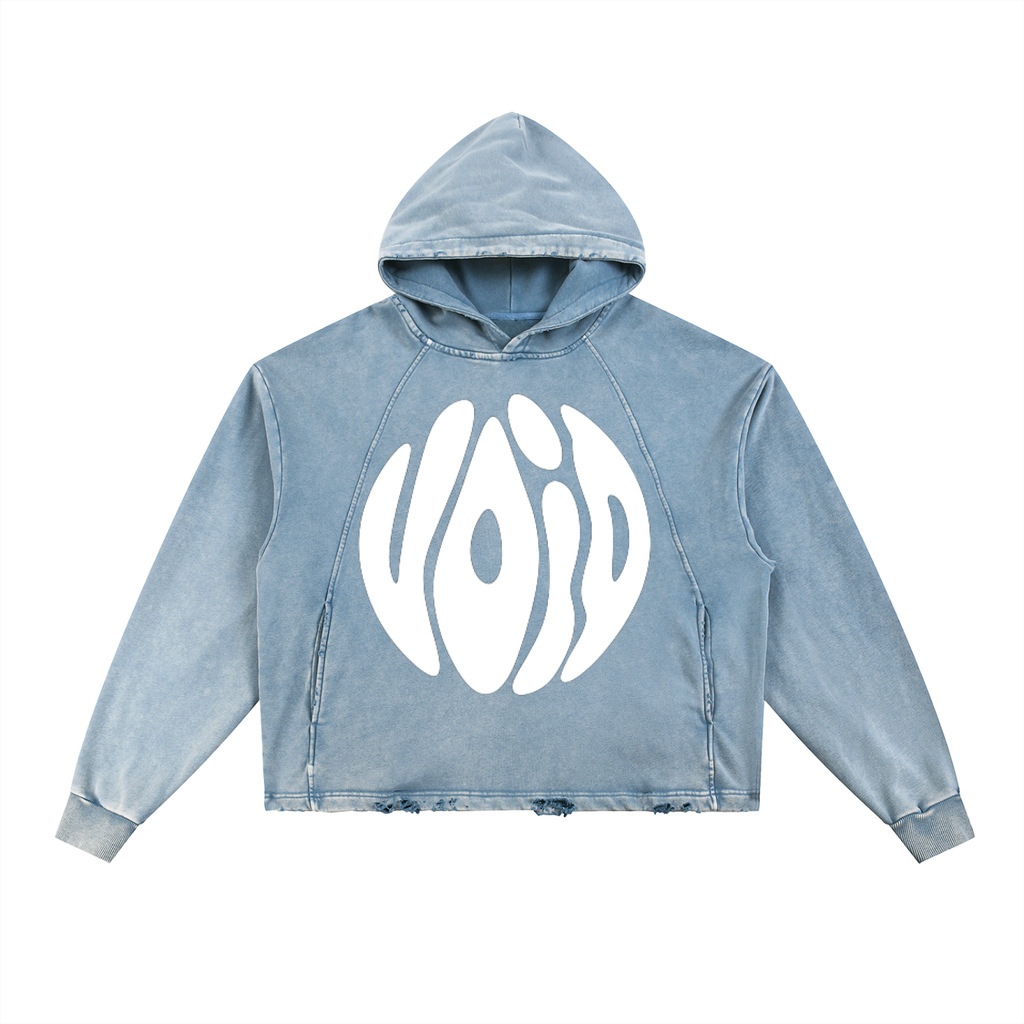 Vintage Washed Frayed-Hem Hoodie