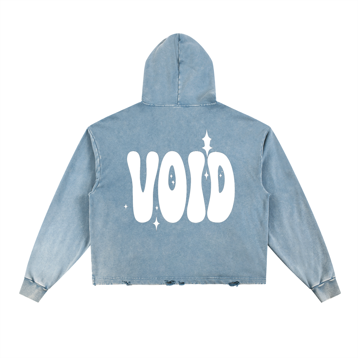 Vintage Washed Frayed-Hem Hoodie