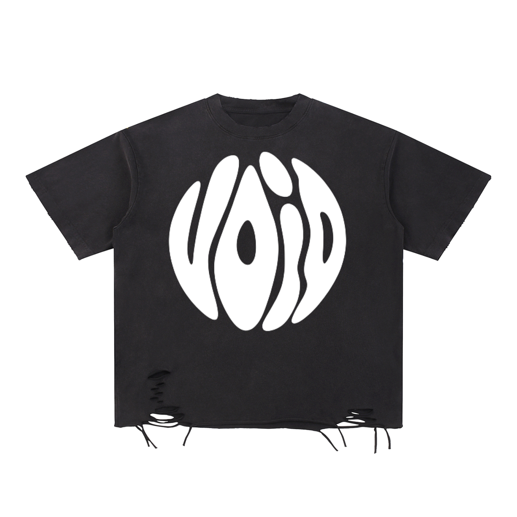 BLACK x VOID - Snow Washed Raw-Hem T-Shirt