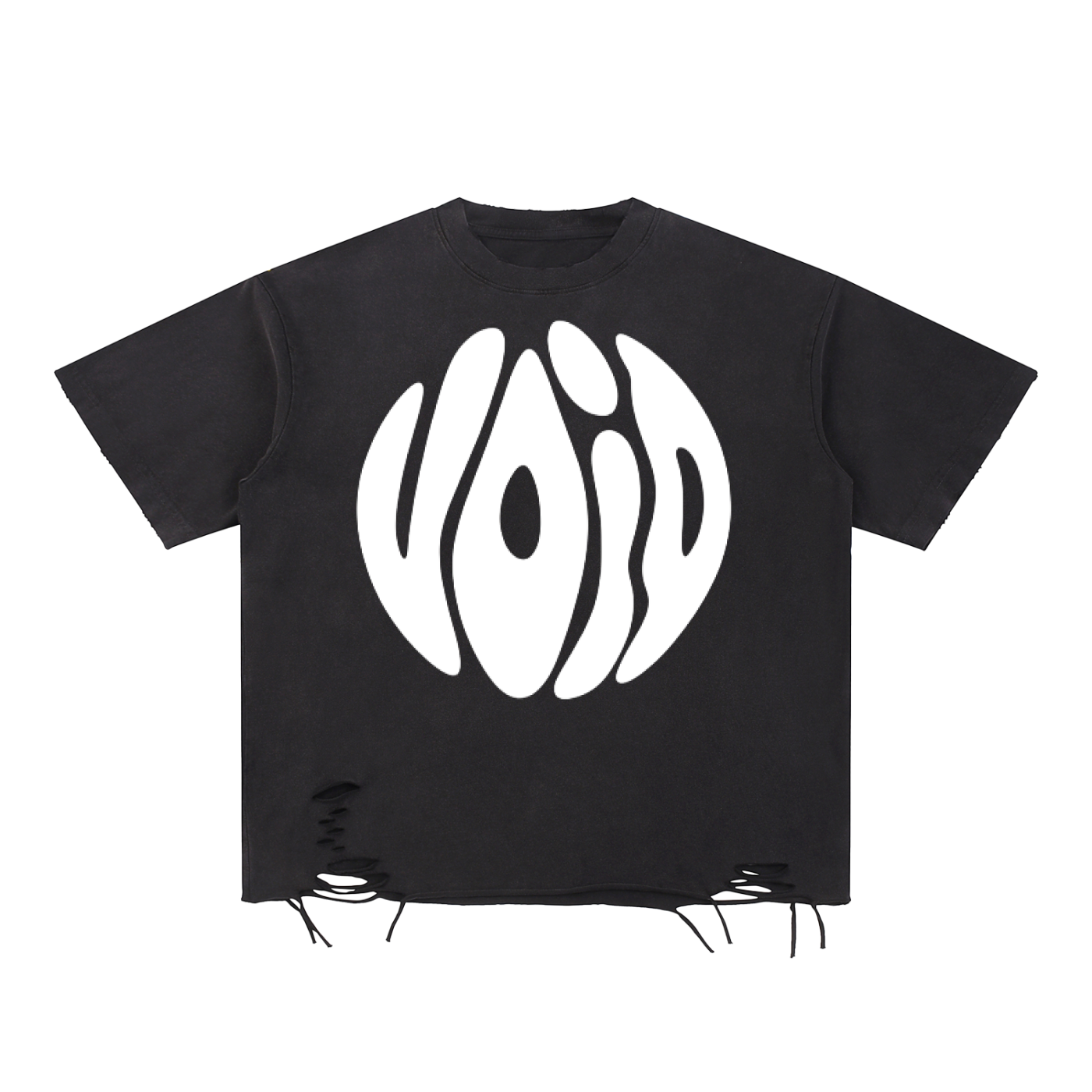 BLACK x VOID - Snow Washed Raw-Hem T-Shirt