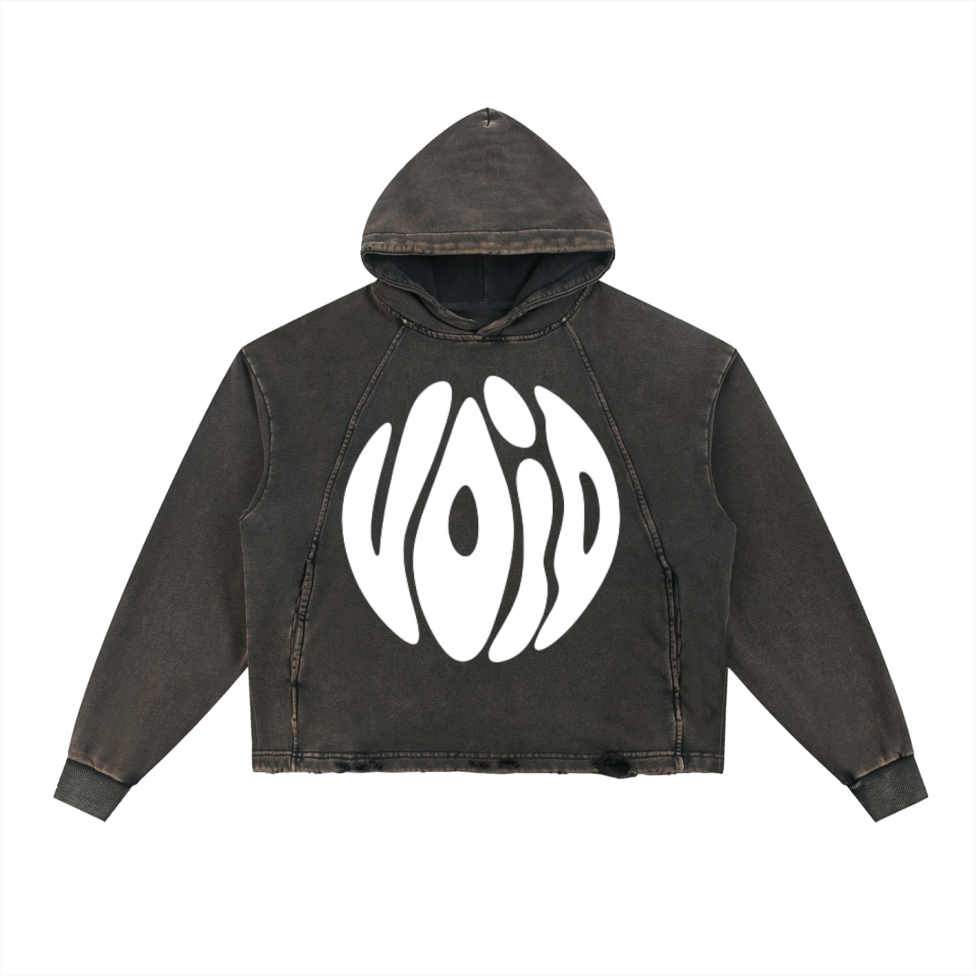 Vintage Washed Frayed-Hem Hoodie