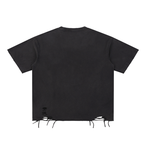 BLACK x VOID - Snow Washed Raw-Hem T-Shirt