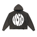 BLACK x VOID -Vintage Washed Frayed-Hem Hoodie